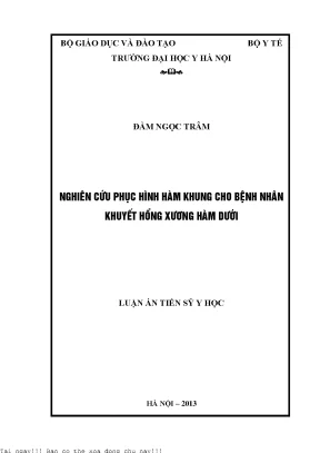 Nghiên cứu phục hình hàm khung cho bệnh nhân khuyết hổng xương hàm dưới