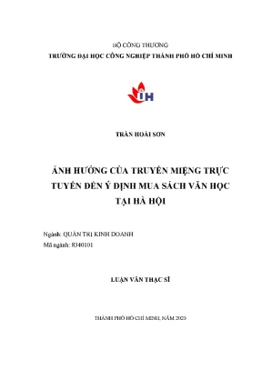 Ảnh hưởng truyền miệng trực tuyến đến ý định mua sách văn học tại hà nội