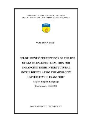 Efl students perceptions of the use of skype based interaction for enhancing their intercultural intelligence at ho chi minh city university of transport
