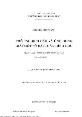 Phép nghịch đảo và ứng dụng giải một bài toán hình học