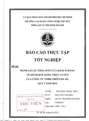 Đánh giá sự thảo mãn của khách hàng về kênh bán hàng trực tuyến của công ty tnhh thiên hà số quý 1