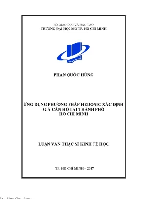 Ứng dụng phương pháp hedonic xác định giá căn hộ tại thành phố hồ chí minh