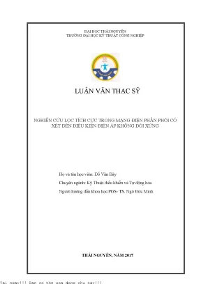 Nghiên cứu lọc tích cực trong mạng điện phân phối có xét đến điều kiện điện áp không đối xứng