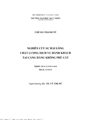Nghiên cứu sự hài lòng chất lượng dịch vụ hành khách tại cảng hàng không phù cát