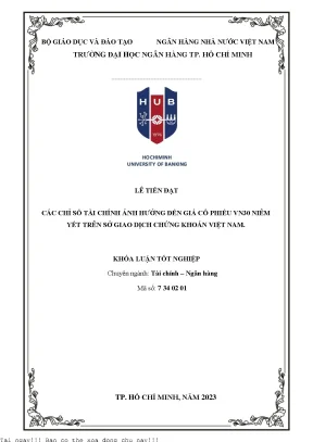 Các chỉ số tài chính ảnh hưởng đến giá cổ phiếu vn30 niêm yết trên sở giao dịch chứng khoán việt nam 2023