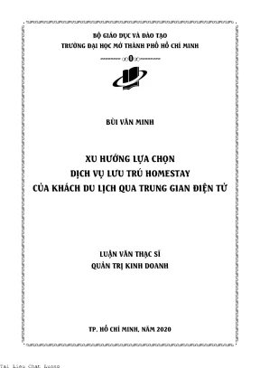 Xu hướng lựa chọn dịch vụ lưu trú homestay của khách du lịch qua trung gian điện tử