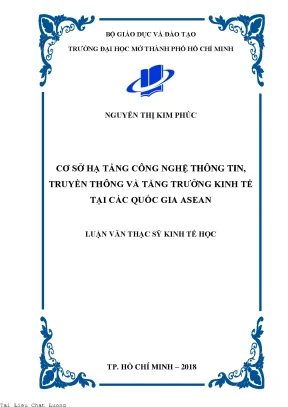 Cơ sở hạ tầng công nghệ thông tin truyền thông và tăng trưởng kinh tế tại các quốc gia asean