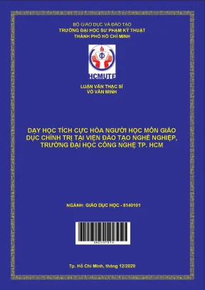 Dạy học tích cực hóa người học môn giáo dục chính trị tại viện đào tạo nghề nghiệp trường đại học công nghệ thành phố hồ chí minh