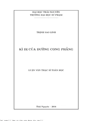Kì dị của đường công phẳng
