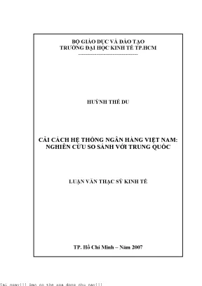 Cải cách hệ thống ngân hàng việt nam