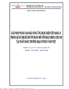 Giải pháp nâng cao khả năng ứng dụng hiệp ước basel ii trong quản trị rủi ro tín dụng đối với hoạt động cho vay tại ngân hàng thương mại cổ phần việt nam