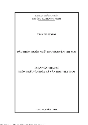 Đặc điểm ngôn ngữ thơ nguyễn thị mai