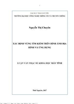 Xác định vùng tìm kiếm trên hình ảnh địa hình và ứng dụng