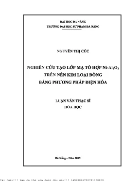 Nghiên cứu tạo lớp mạ tổ hợp ni al2o3 trên nền kim loại đồng bằng phương pháp điện hóa