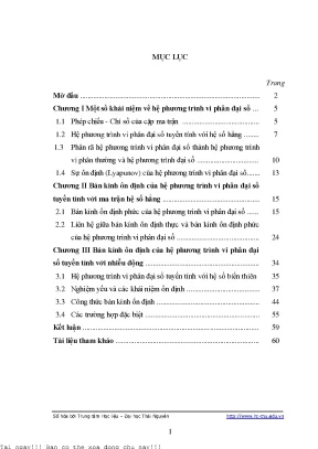 Hệ phương trình vi phân đại số