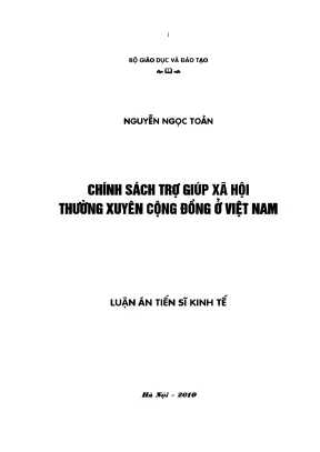 Chính sách trợ giúp xã hội thường xuyên cộng đồng ở việt nam