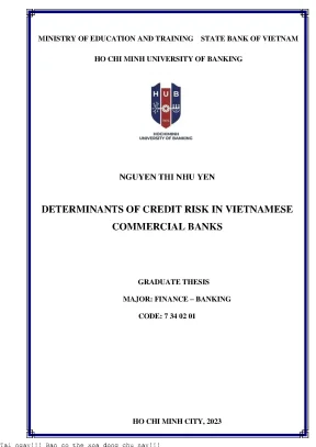 Determinants of credit risk in vietnamese comercial banks 2023