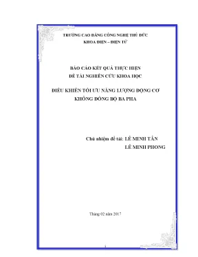 Điều khiển tối ưu năng lượng động cơ không đồng bộ ba pha