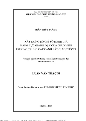 Xây dựng bộ chỉ số đánh giá năng lực giảng dạy của giáo viên trường trung cấp cảnh sát giao thông