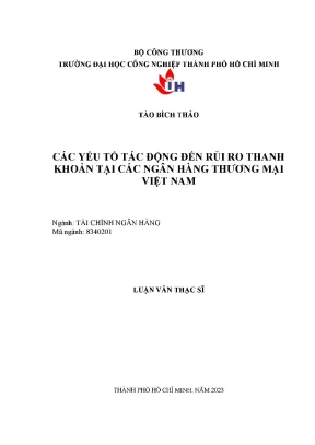 Các yếu tố tác động đến rủi ro thanh khoản tại các ngân hàng thương mại việt nam
