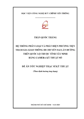 Hệ thống phân loại và phát hiện phương tiện tham gia giao thông di chuyển sai làn đường trên quốc lộ thuộc tỉnh tây ninh bằng camera kỹ thuật số