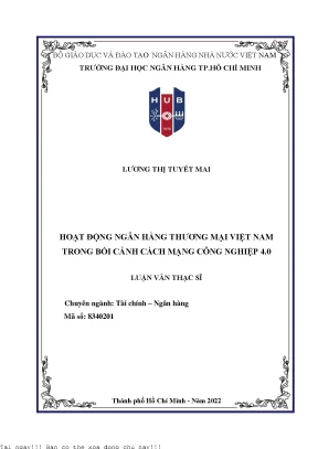 Hoạt động ngân hàng thương mại việt nam trong bối cảnh cách mạng công nghiệp 4 0 2022