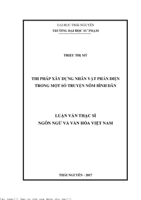 Thi pháp xây dựng nhân vật phản diện trong một số truyện nôm bình dân