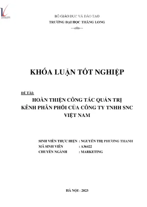 Hoàn thiện công tác quản trị kênh phân phối của công ty tnhh snc