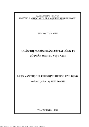 Quản trị nguồn nhân lực tại công ty cổ phần wintec việt nam