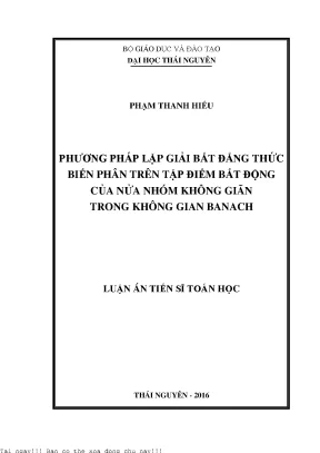 Phương pháp lặp giải bất đẳng thức biến phân trên tập điểm bất động của nửa nhóm không giãn trong không gian banach