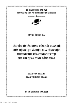 Các yếu tố tác động đến mối quan hệ giữa động lực và hiệu quả công việc