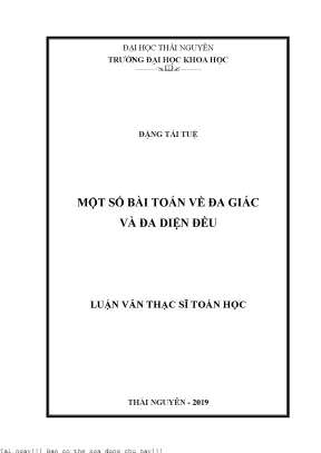 Một số bài toán về đa giác và đa diện đều
