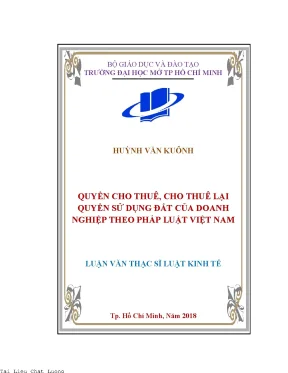 Quyền cho thuê cho thuê lại quyền sử dụng đất của doanh nghiệp theo pháp luật việt nam