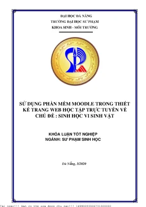 Sử dụng phần mềm moodle trong thiết kế trang web học tập trực tuyến về chủ đề  sinh học vi sinh vật