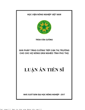 Giải pháp tăng cường tiếp cận thị trường cho các hộ nông dân nghèo tỉnh phú thọ