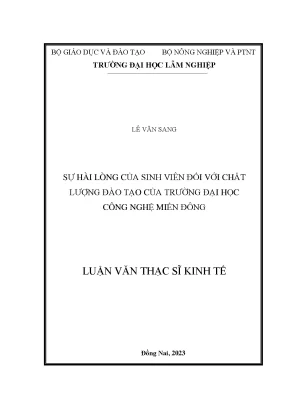 Sự hài lòng của sinh viên đối với chất lượng đào tạo của trường đại học công nghệ miền đông