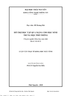 Hỗ trợ học tập qua mạng cho học sinh trung học phổ thông