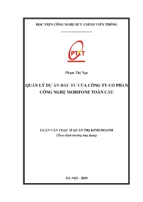 Quản lý dự án đầu tư của công ty cổ phần công nghệ mobifone toàn cầu