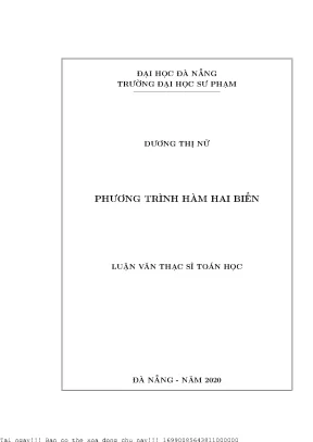 Phương trình hàm hai biến