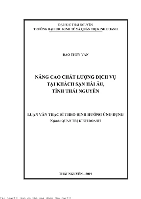 Nâng cao chất lượng dịch vụ tại khách sạn hải âu tỉnh thái nguyên