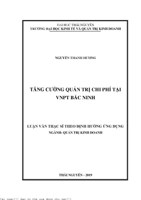 Tăng cường quản trị chi phí tại vnpt bắc ninh