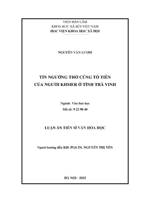 Tín ngưỡng thờ cúng tổ tiên của người khmer ở trà vinh