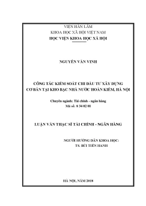 Công tác kiểm soát chi đầu tư xây dựng cơ bản tại kho bạc nhà nước hoàn kiếm hà nội