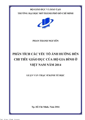 Phân tích các yếu tố ảnh hưởng đến chi tiêu giáo dục của hộ gia đình việt nam ở năm 2014