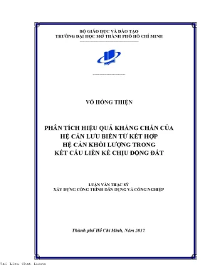 Phân tích hiệu quả kháng chấn của hệ cản lưu biến từ kết hợp hệ cản khối lượng trong kết cấu liền kề chịu động đất