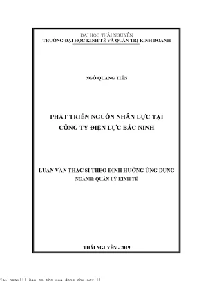 Phát triển nguồn nhân lực tại công ty điện lực bắc ninh