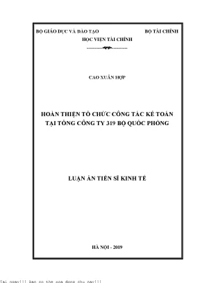 Hoàn thiện tổ chức công tác kế toán tại tổng công ty 319 bộ quốc phòng
