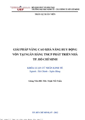 Giải pháp nâng cao khả năng huy động vốn tại ngân hàng tmcp phát triển nhà tp hồ chí minh