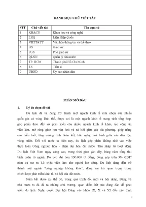 Nghiên cứu công tác quản lý nhà nước về du lịch tại quận thủ đức thành phố hồ chí minh