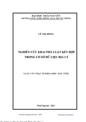 Nghiên cứu khai phá luật kết hợp trong cơ sở dữ liệu địa lý